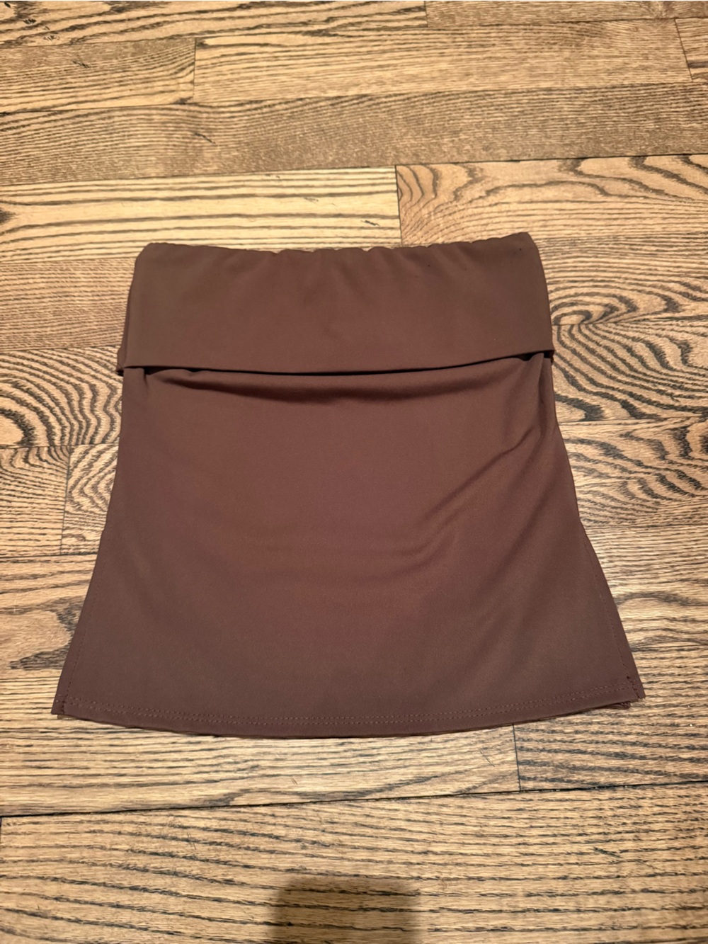Brown strapless tube top
